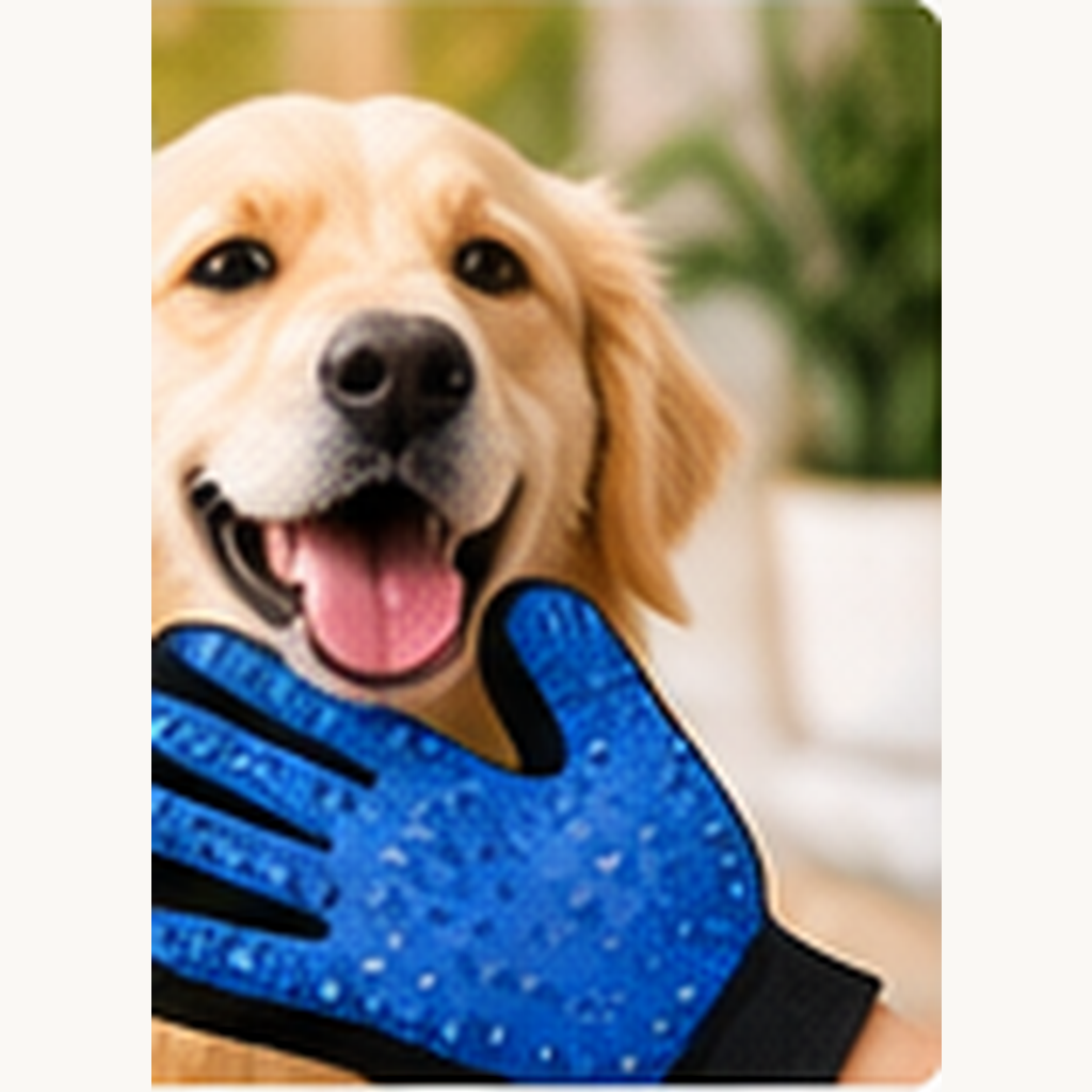 Dog with CozyWag grooming glove