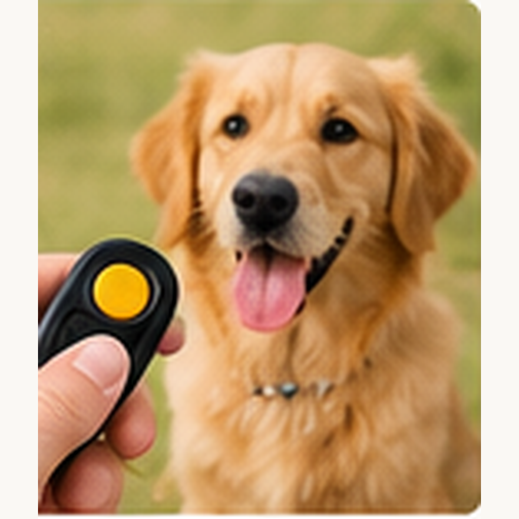CozyWag dog training clicker in use